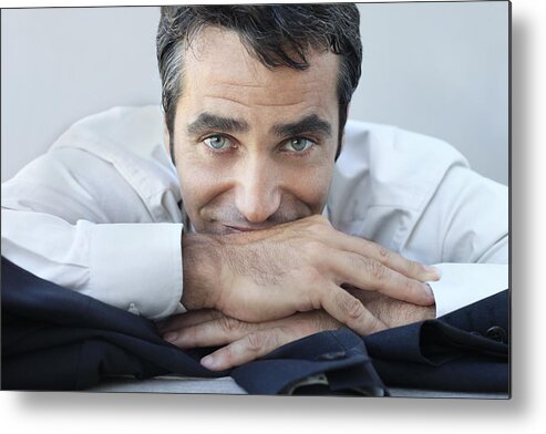 People Metal Print featuring the photograph Portrait of relaxed businessman by Dimitri Otis