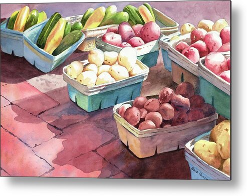 Potatoes Metal Print featuring the painting Potatoes and Zucchini by Barbara Parisien