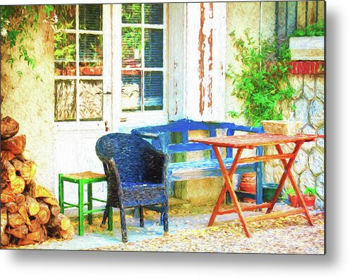 Porch Metal Print featuring the photograph Provence, France by Tatiana Travelways