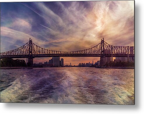 Queensboro Bridge Metal Print featuring the photograph Purple Sunset by Cate Franklyn