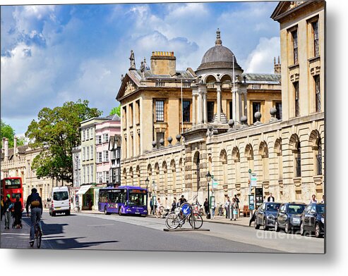 Oxford Metal Print featuring the photograph Queen's College and High Street, Oxford, UK by Colin and Linda McKie