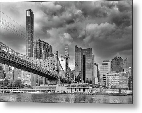 Photosbycate Metal Print featuring the photograph Queensboro Bridge and Clouds by Cate Franklyn