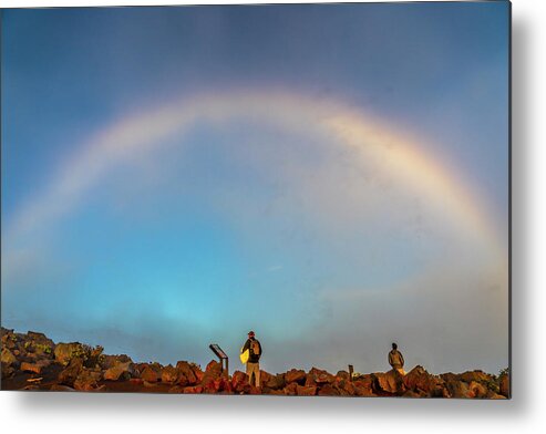 Hawaii Metal Print featuring the photograph Rainbow at Haleakala by Betty Eich