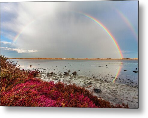 Atanasovsko Lake Metal Print featuring the photograph Rainbow by Evgeni Dinev