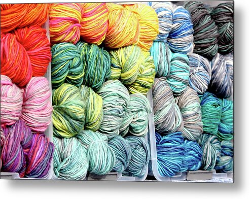 Yarn Metal Print featuring the photograph Rainbow Of Color by Lens Art Photography By Larry Trager