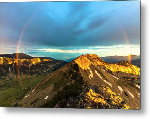 Bulgaria Metal Print featuring the photograph Rainbow Over the Mountain by Evgeni Dinev