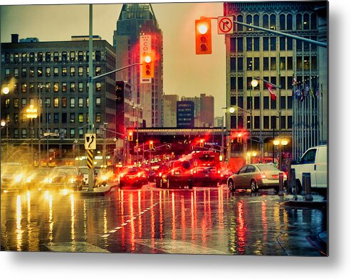 Rainy Day Metal Print featuring the photograph Rainy day in Ottawa by Tatiana Travelways
