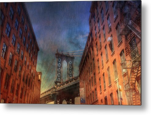 Brooklyn Metal Print featuring the photograph Rainy Evening in Brooklyn by Cate Franklyn