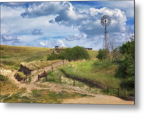 Nebraska Sandhills Metal Print featuring the photograph Ranching in the Sandhills by Susan Rissi Tregoning