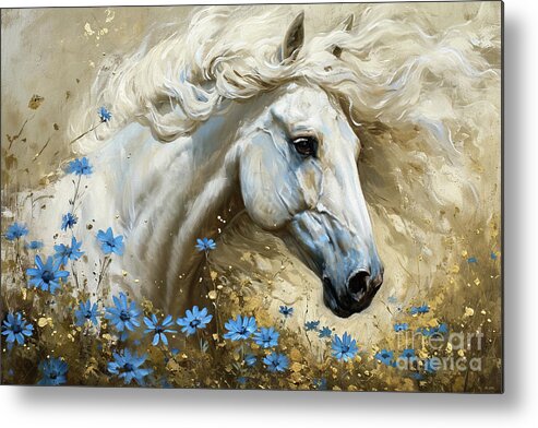 Horse Metal Print featuring the painting Raving Beauty by Tina LeCour