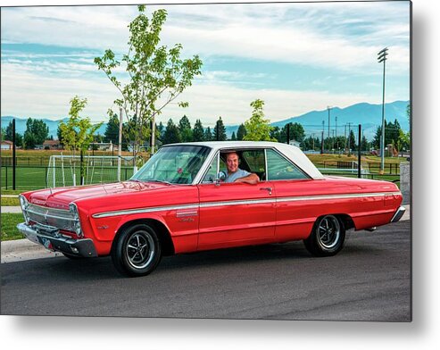 Classic Car Metal Print featuring the photograph Red And White by Pamela Dunn-Parrish