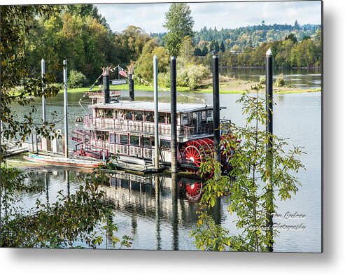 Red Paddle Wheel Metal Print featuring the photograph Red Paddle Wheel by Tom Cochran