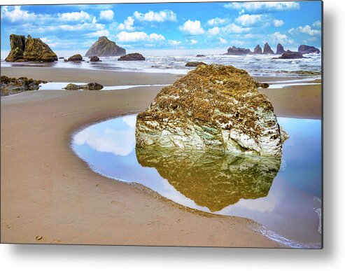 Water Metal Print featuring the photograph Reflection Rock by Jerry Cahill