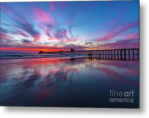Beach Metal Print featuring the photograph Reflections at Oceanside by Rich Cruse