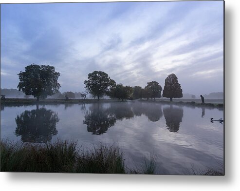 Reflections Metal Print featuring the photograph Reflections in Bushy by Andrew Lalchan