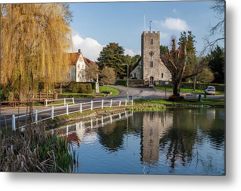 Shirley Mitchell Metal Print featuring the photograph Reflections of St Marys Hampshire England by Shirley Mitchell