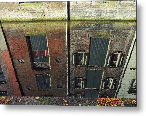 Warehouse Metal Print featuring the photograph Reflections of the Past by Maria Meester