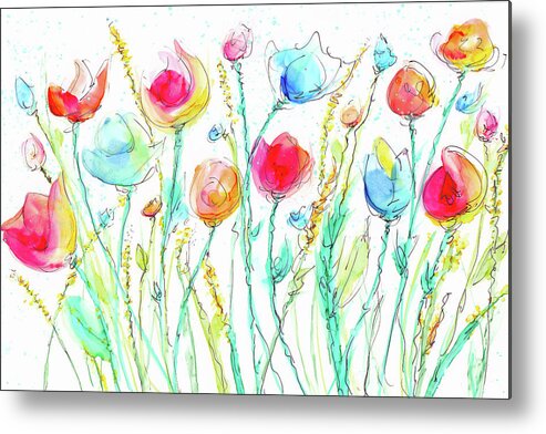 Flower Metal Print featuring the painting Rejoicing by Kimberly Deene Langlois