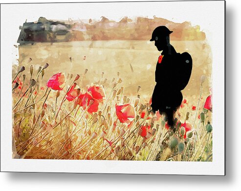 Soldier Poppies Metal Print featuring the digital art Remember Them by Airpower Art