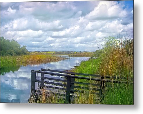 Rice Field Metal Print featuring the photograph Rice Field Estuary by Jerry Griffin
