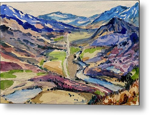 Yellowstone Metal Print featuring the painting Road to Gardiner by Les Herman