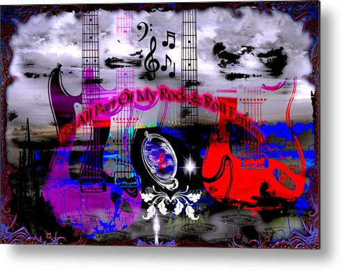 Rock Metal Print featuring the digital art Rock And Roll Fantasy by Michael Damiani