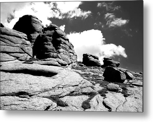 Black And White Metal Print featuring the photograph Rocks in black and White by Ron Roberts