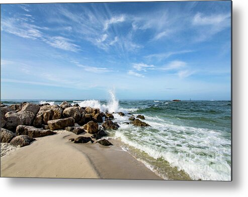 Rock Metal Print featuring the photograph Rocky Beach on the Gulf Coast by Beachtown Views