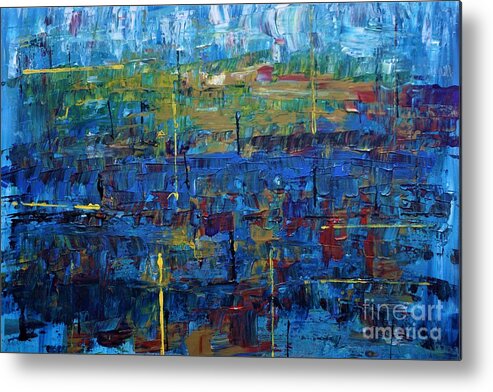 Abstract Metal Print featuring the painting Rona Blues by Jimmy Clark