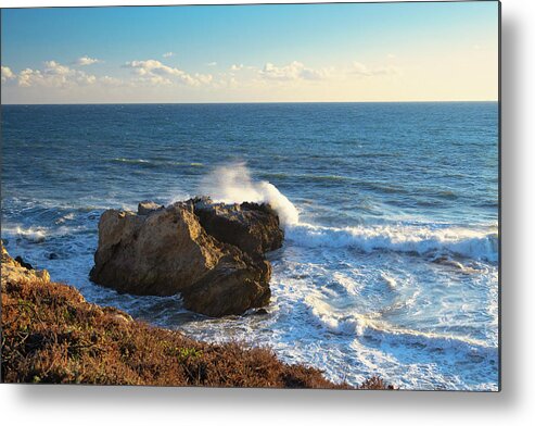 California Metal Print featuring the photograph Rough Seas Before Sunset by Matthew DeGrushe