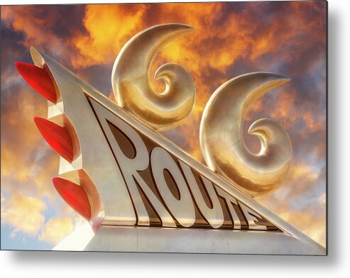 Route 66 Metal Print featuring the digital art Route 66 Monument - Tucumcari by Susan Rissi Tregoning