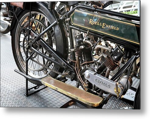 Transportation Metal Print featuring the photograph Royal Enfield 3hp, 1914 by Shirley Mitchell