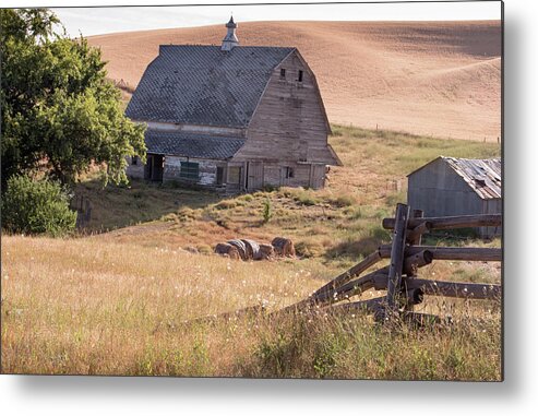Farm Metal Print featuring the photograph Rural Barn in the Wheat Fields by Connie Carr