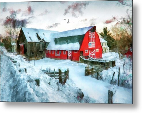 Landscape Metal Print featuring the photograph Rural Lucky Acres Farm by Betty Denise