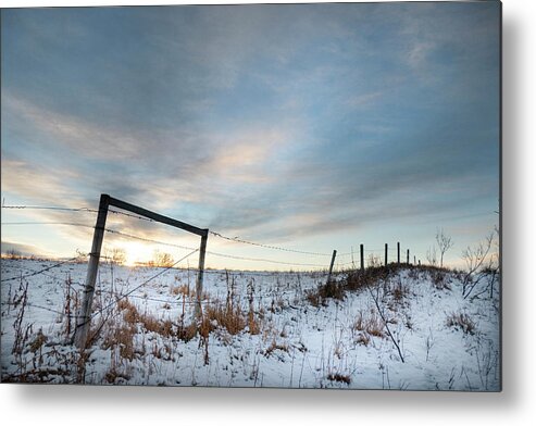 Agriculture Metal Print featuring the photograph Rural winter landscape by Karen Rispin