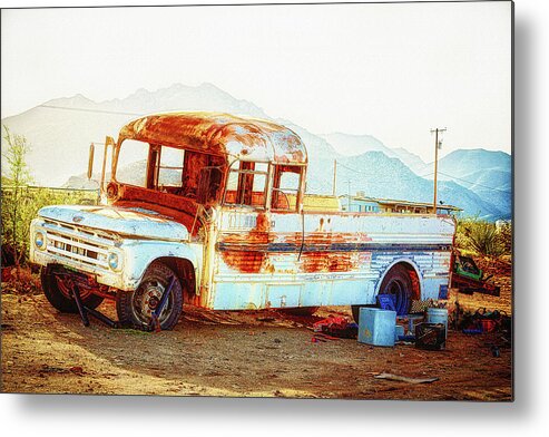 Rust Metal Print featuring the photograph Rusted abandoned truck by Tatiana Travelways