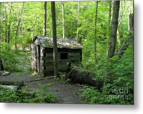 Rustic Metal Print featuring the photograph Rustic Camp Cabin by Bentley Davis