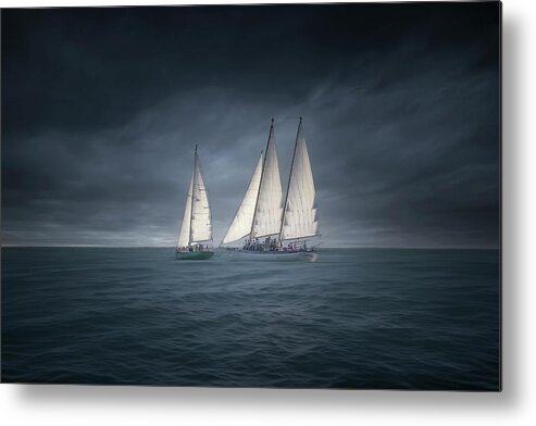 Sailboat Metal Print featuring the photograph Sail Into the Storm by Mark Andrew Thomas