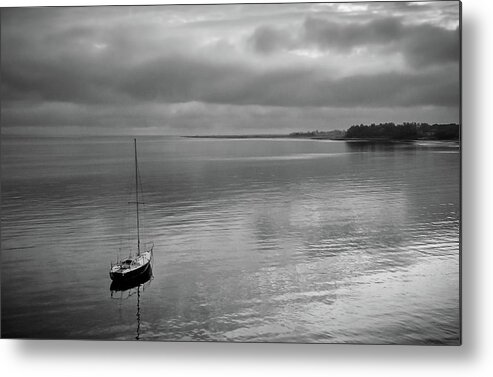 Sunrise Metal Print featuring the photograph sailboat sunrise - Keyport, NJ by Steve Stanger