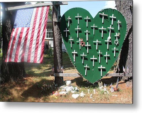 Shadow Metal Print featuring the photograph Sandy Hook Elementary Memorial by Photo by Laura Kalcheff