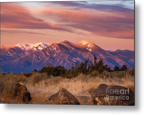 Taos Metal Print featuring the photograph Sangre de Cristo Sunset by Elijah Rael