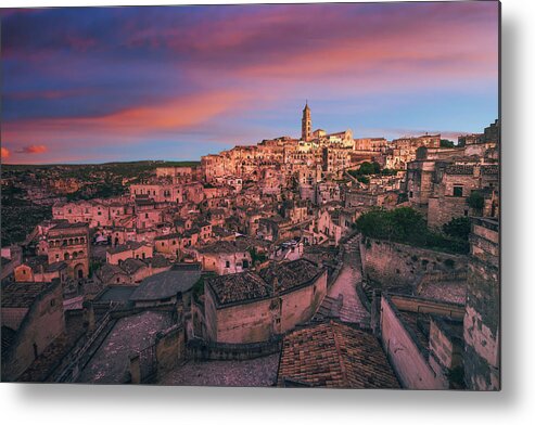 Matera Metal Print featuring the photograph Sassi of Matera ancient town. Italy by Stefano Orazzini