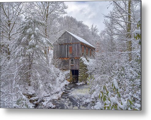 Moore State Park Metal Print featuring the photograph Sawmill Moore State Park Paxton Massachusetts Winter Scenery by Juergen Roth