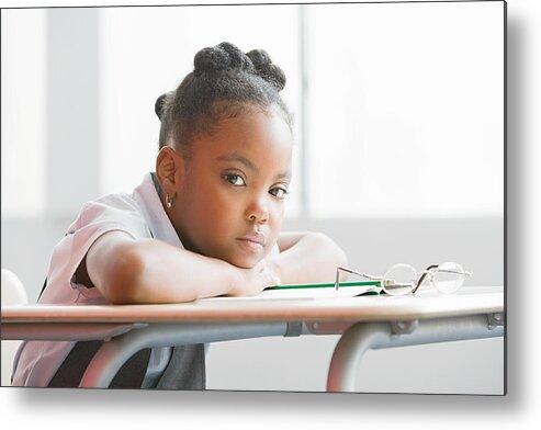 Education Metal Print featuring the photograph Schoolgirl in class by Image Source