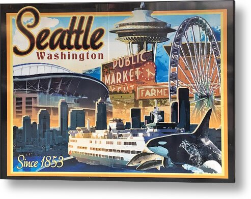 Seattle Metal Print featuring the photograph Seattle Mural by Jerry Abbott