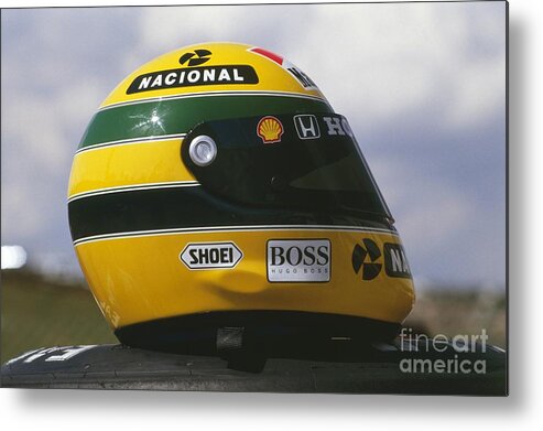 Ayrton Senna Metal Print featuring the photograph Senna's Helmet by Oleg Konin