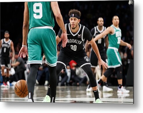 Nba Pro Basketball Metal Print featuring the photograph Seth Curry and Derrick White by David L. Nemec