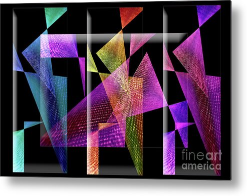 Geometrical Fine Art Abstract Metal Print featuring the mixed media Shapes And Colors 4 by Dee Jobes Photography