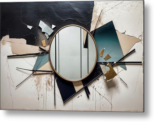 Shattered Beauty Metal Print featuring the digital art Shattered Beauty, Unbroken Resilience by Samuel HUYNH