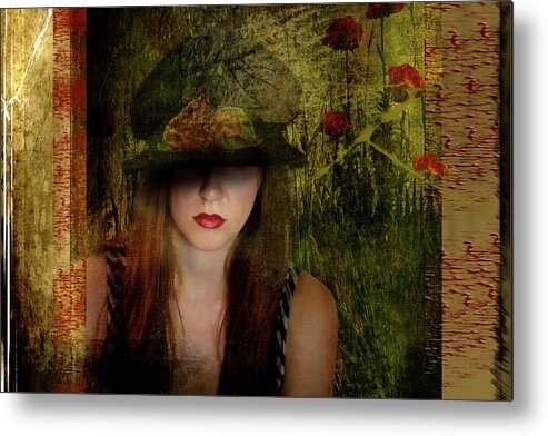 Girl Metal Print featuring the mixed media Shattered Dream by Katy Breen